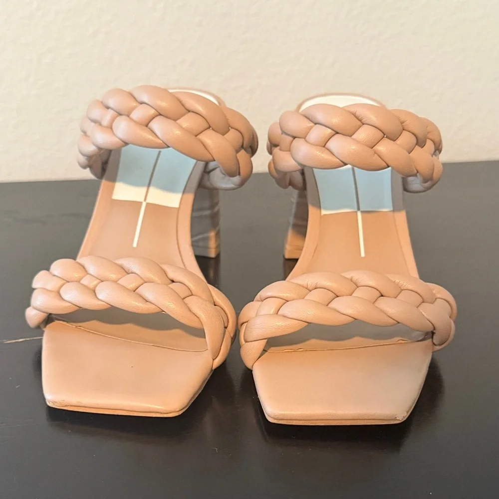 Dolce Vita Tan Braided Heels - Size 7 - Picture 6 of 8